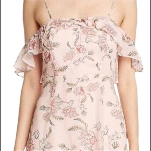 For Love & Lemons Aurora Cold-Shoulder Dress in Pink Floral - Picture 5 of 12